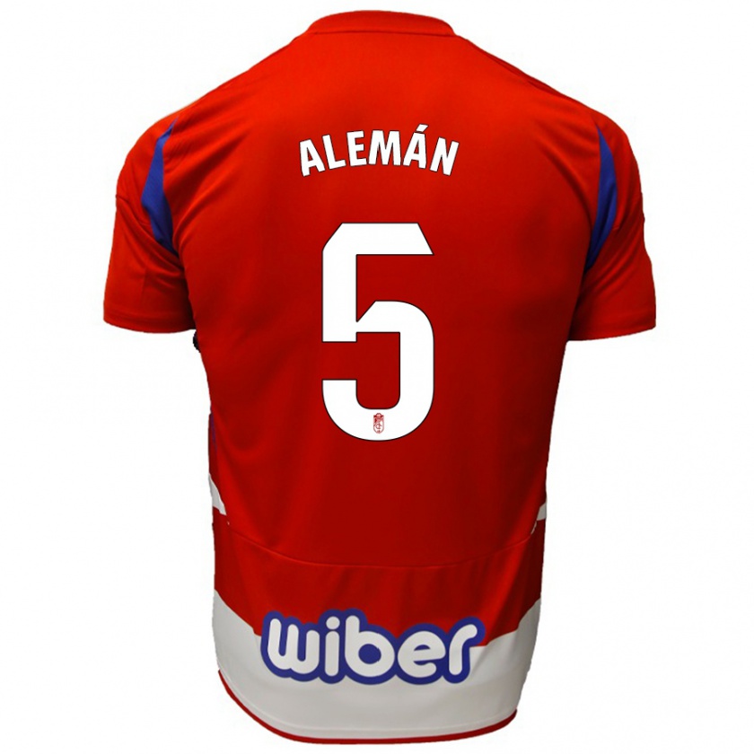 Kandiny Dames Carlos Alemán #5 Rood Wit Blauw Thuisshirt Thuistenue 2024/25 T-Shirt