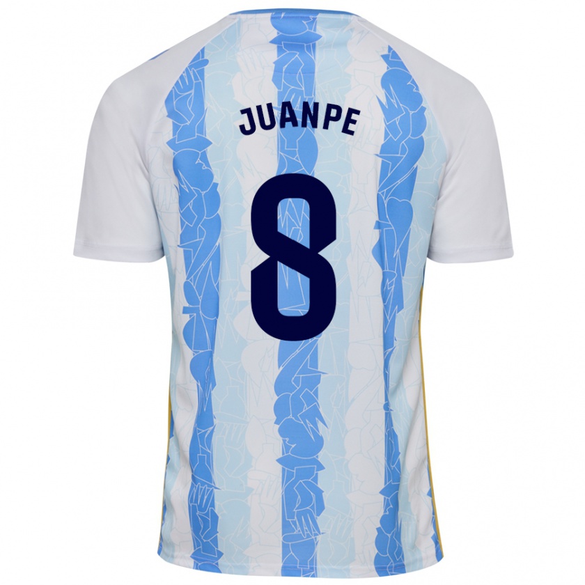 Kandiny Mujer Camiseta Juanpe #8 Blanco Azul 1ª Equipación 2024/25 La Camisa México