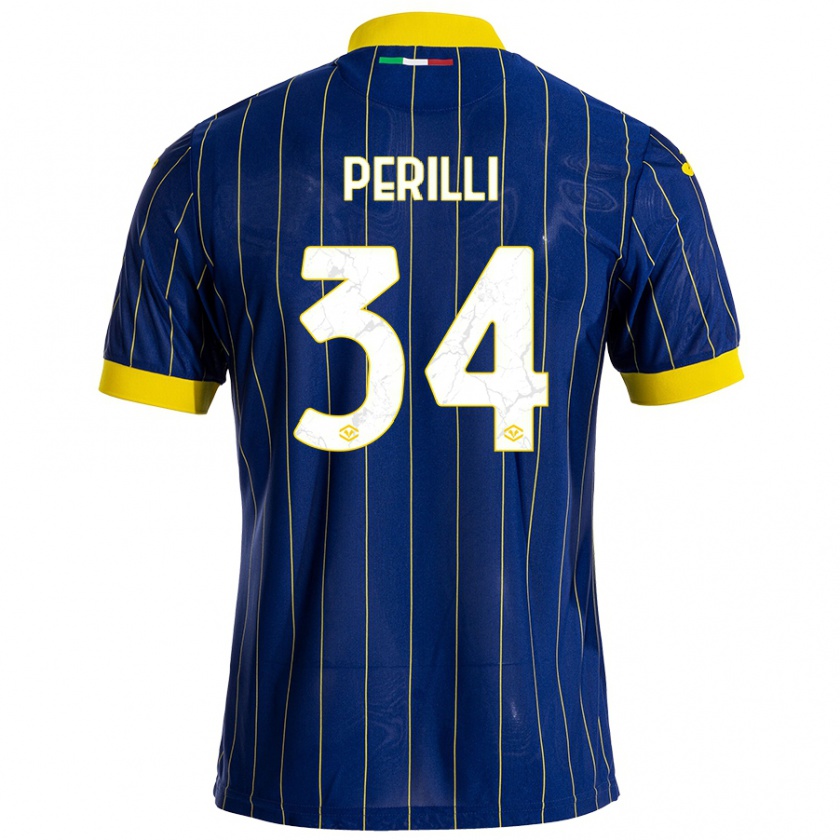 Kandiny Mujer Camiseta Simone Perilli #34 Azul Amarillo 1ª Equipación 2024/25 La Camisa México