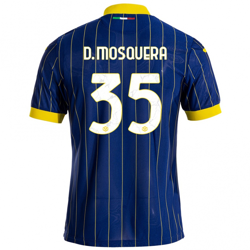 Kandiny Mujer Camiseta Daniel Mosquera #35 Azul Amarillo 1ª Equipación 2024/25 La Camisa México