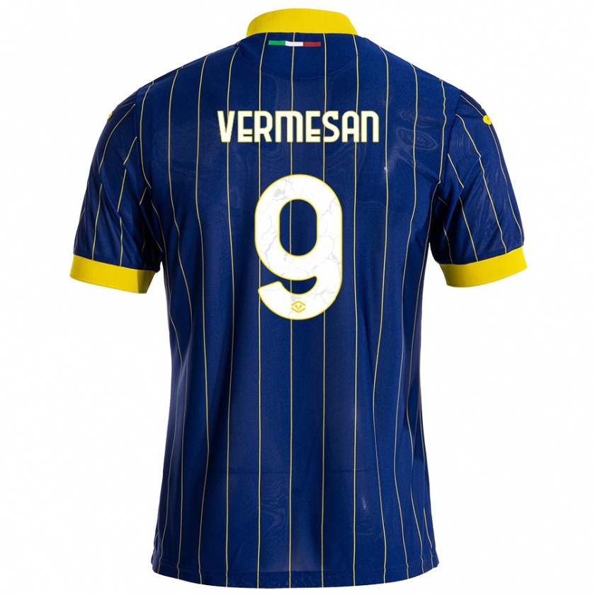 Kandiny Dames Ioan Vermeșan #9 Blauw Geel Thuisshirt Thuistenue 2024/25 T-Shirt