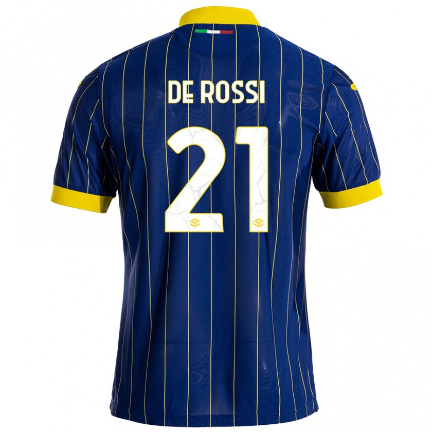 Kandiny Mujer Camiseta Michele De Rossi #21 Azul Amarillo 1ª Equipación 2024/25 La Camisa México