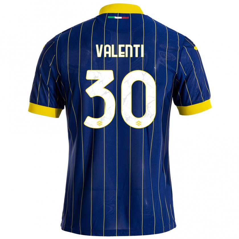 Kandiny Mujer Camiseta Francesco Valenti #30 Azul Amarillo 1ª Equipación 2024/25 La Camisa México