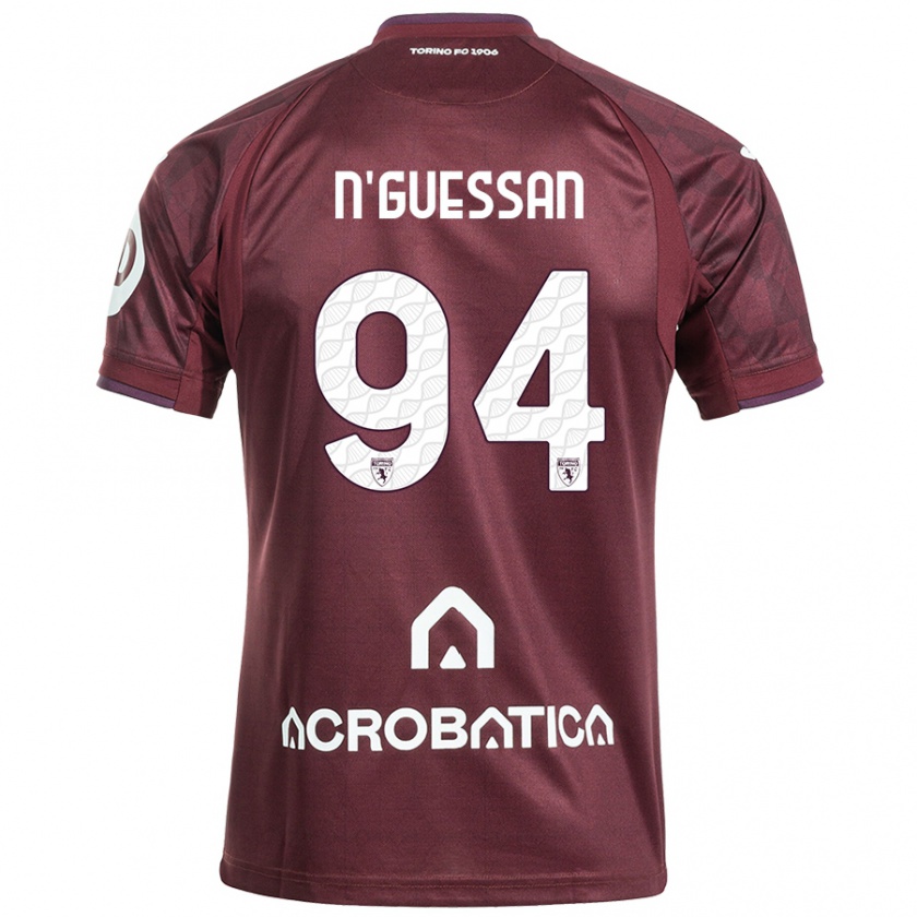 Kandiny Dames Ange Caumenan N'guessan #94 Kastanjebruin Wit Thuisshirt Thuistenue 2024/25 T-Shirt