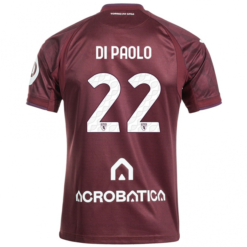 Kandiny Dames Sebastiano Di Paolo #22 Kastanjebruin Wit Thuisshirt Thuistenue 2024/25 T-Shirt