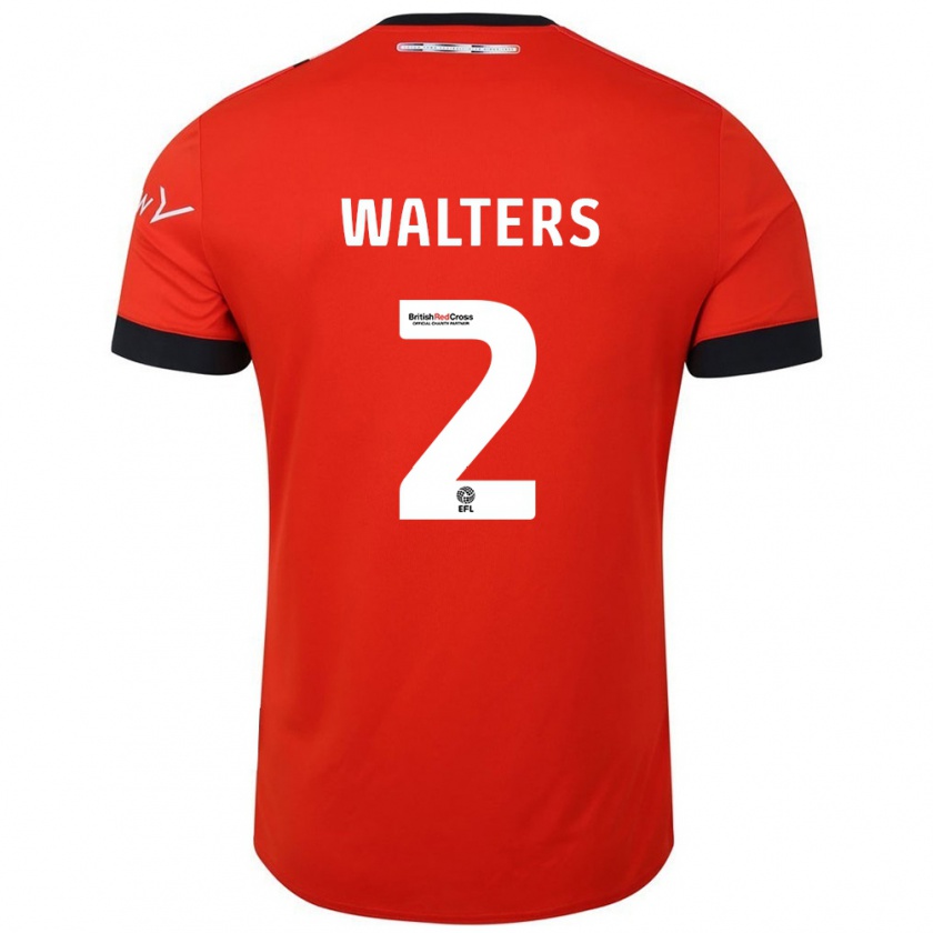 Kandiny Donna Maglia Reuell Walters #2 Arancione Nero Kit Gara Home 2024/25 Maglietta