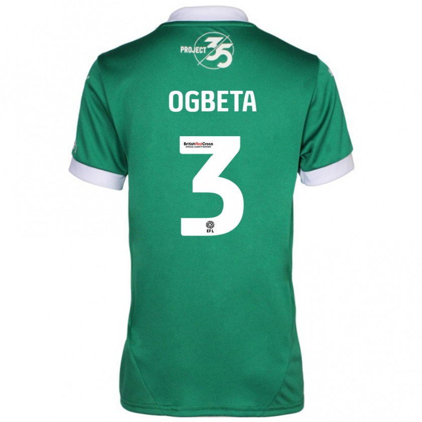 Kandiny Dames Nathanael Ogbeta #3 Groen Wit Thuisshirt Thuistenue 2024/25 T-Shirt