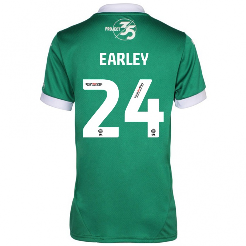 Kandiny Dames Saxon Earley #24 Groen Wit Thuisshirt Thuistenue 2024/25 T-Shirt