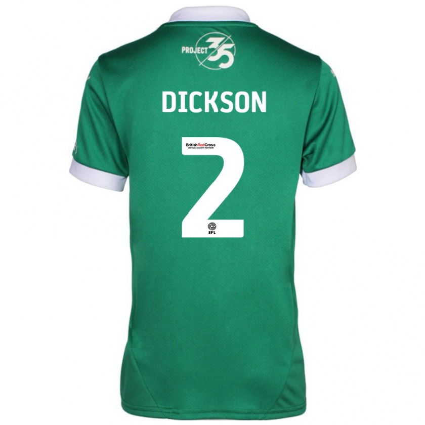 Kandiny Donna Maglia Katie Dickson #2 Verde Bianco Kit Gara Home 2024/25 Maglietta