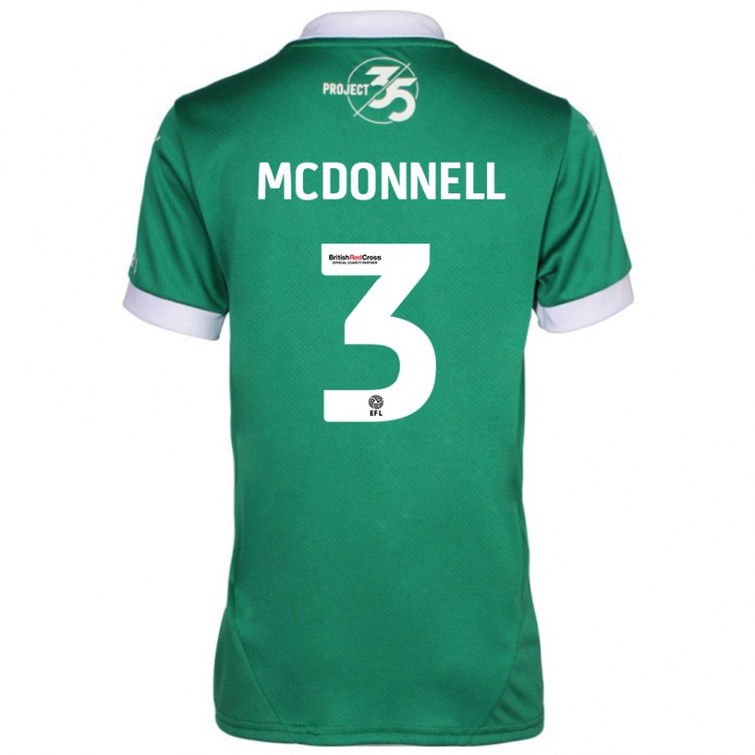 Kandiny Mujer Camiseta Rosie Mcdonnell #3 Verde Blanco 1ª Equipación 2024/25 La Camisa México