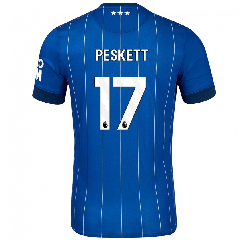 Kandiny Mujer Camiseta Sophie Peskett #17 Azul Marino 1ª Equipación 2024/25 La Camisa