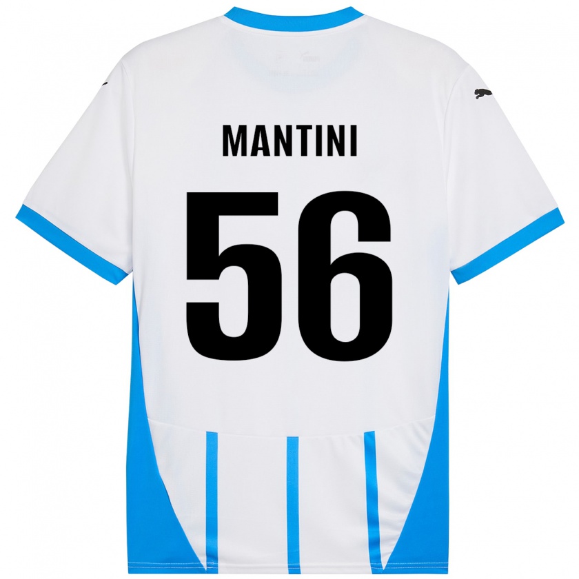 Kandiny Dames Raffaele Mantini #56 Wit Blauw Uitshirt Uittenue 2024/25 T-Shirt