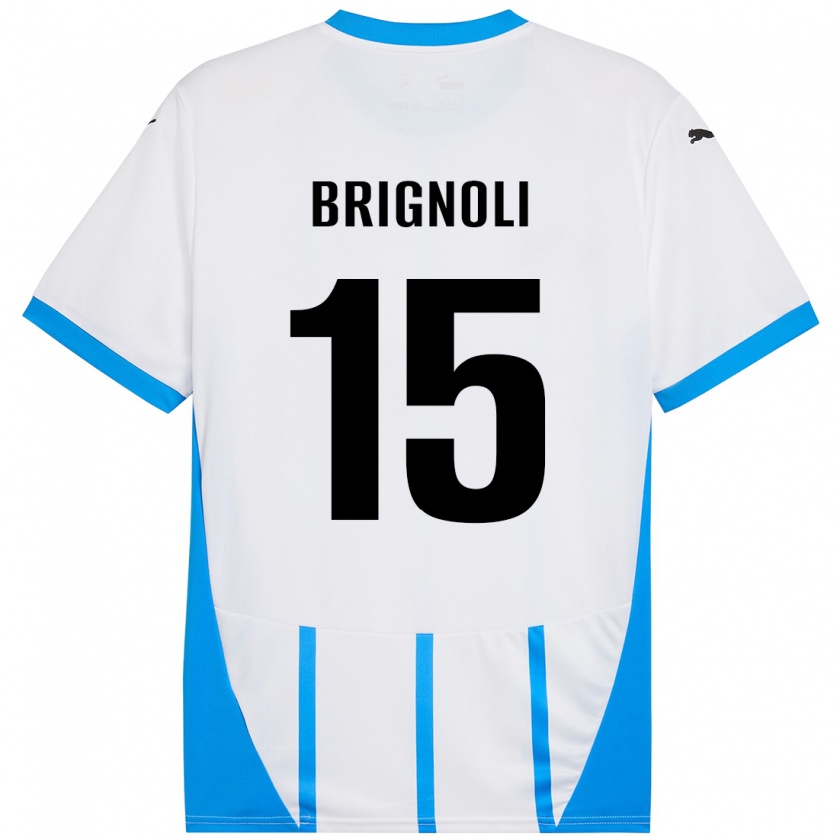 Kandiny Donna Maglia Benedetta Brignoli #15 Bianco Blu Kit Gara Away 2024/25 Maglietta