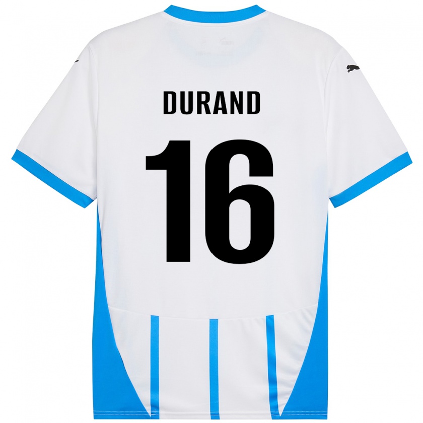 Kandiny Donna Maglia Solène Durand #16 Bianco Blu Kit Gara Away 2024/25 Maglietta