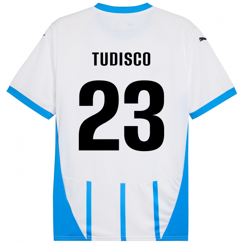 Kandiny Mujer Camiseta Giorgia Tudisco #23 Blanco Azul 2ª Equipación 2024/25 La Camisa México