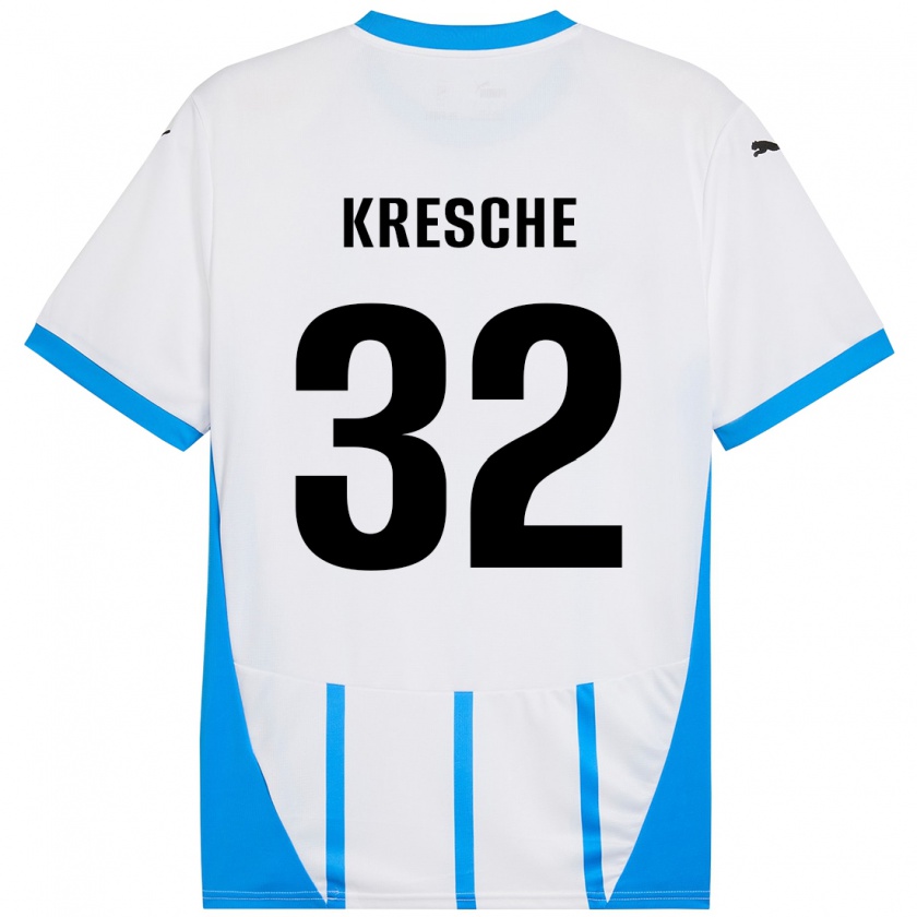 Kandiny Damen Isabella Kresche #32 Weiß Blau Auswärtstrikot Trikot 2024/25 T-Shirt Österreich