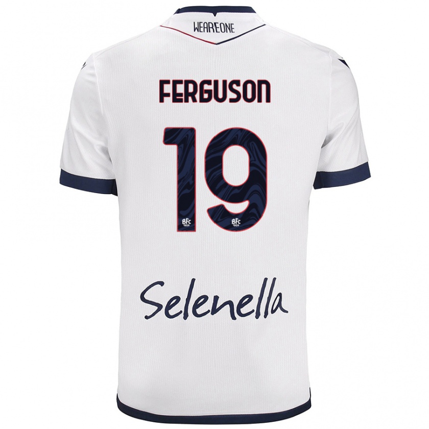 Kandiny Mujer Camiseta Lewis Ferguson #19 Blanco Azul Real 2ª Equipación 2024/25 La Camisa México