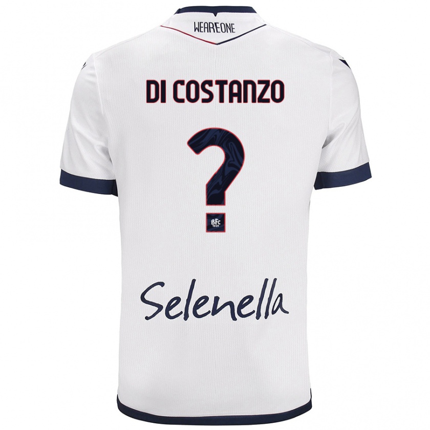 Kandiny Donna Maglia Raffaele Maria Di Costanzo #0 Bianco Blu Reale Kit Gara Away 2024/25 Maglietta