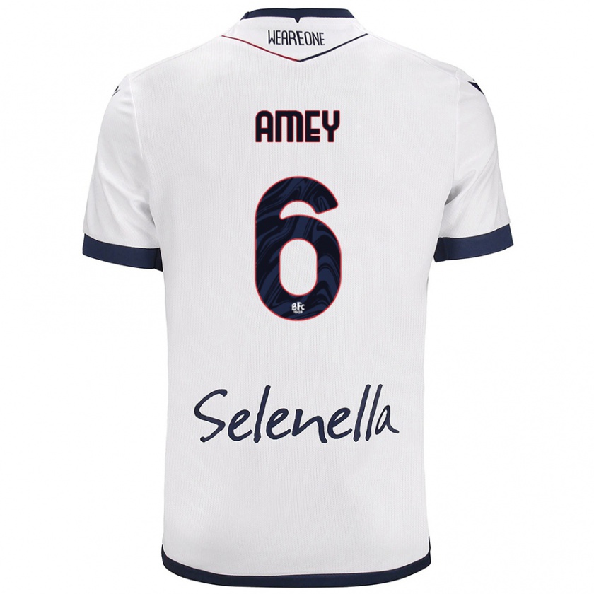 Kandiny Donna Maglia Wisdom Amey #6 Bianco Blu Reale Kit Gara Away 2024/25 Maglietta