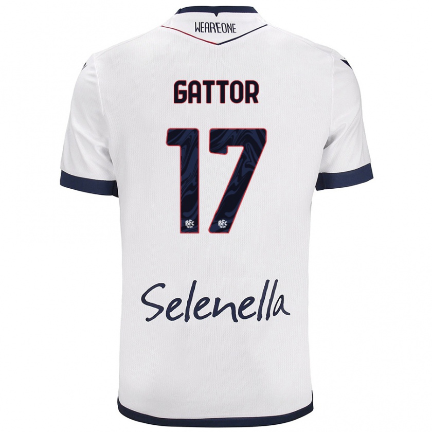 Kandiny Mujer Camiseta Gianluca Gattor #17 Blanco Azul Real 2ª Equipación 2024/25 La Camisa México