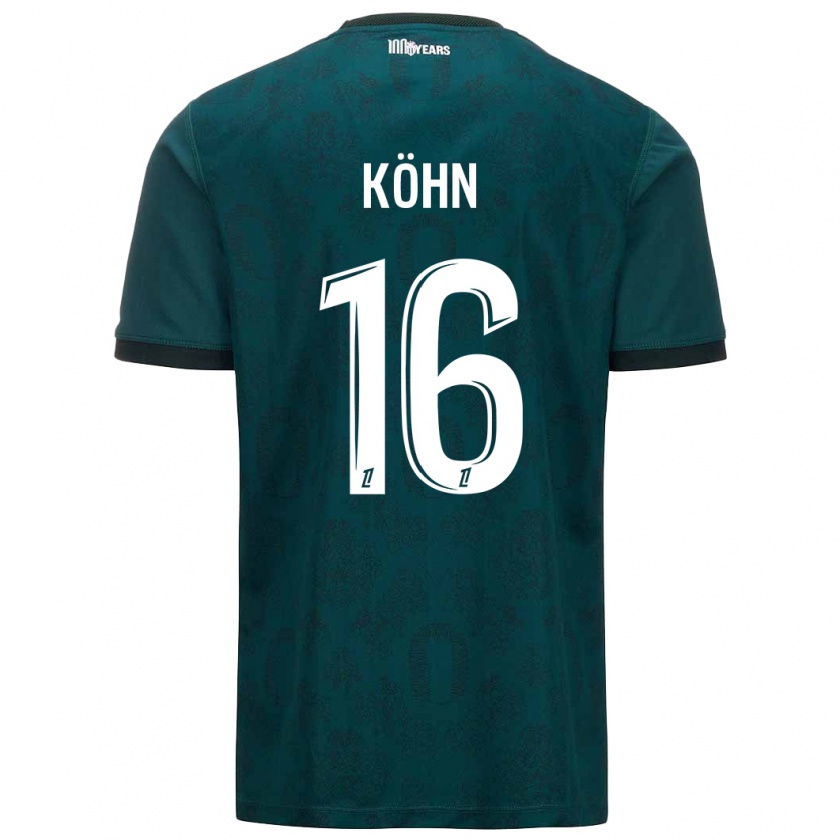 Kandiny Mujer Camiseta Philipp Köhn #16 Verde Oscuro 2ª Equipación 2024/25 La Camisa