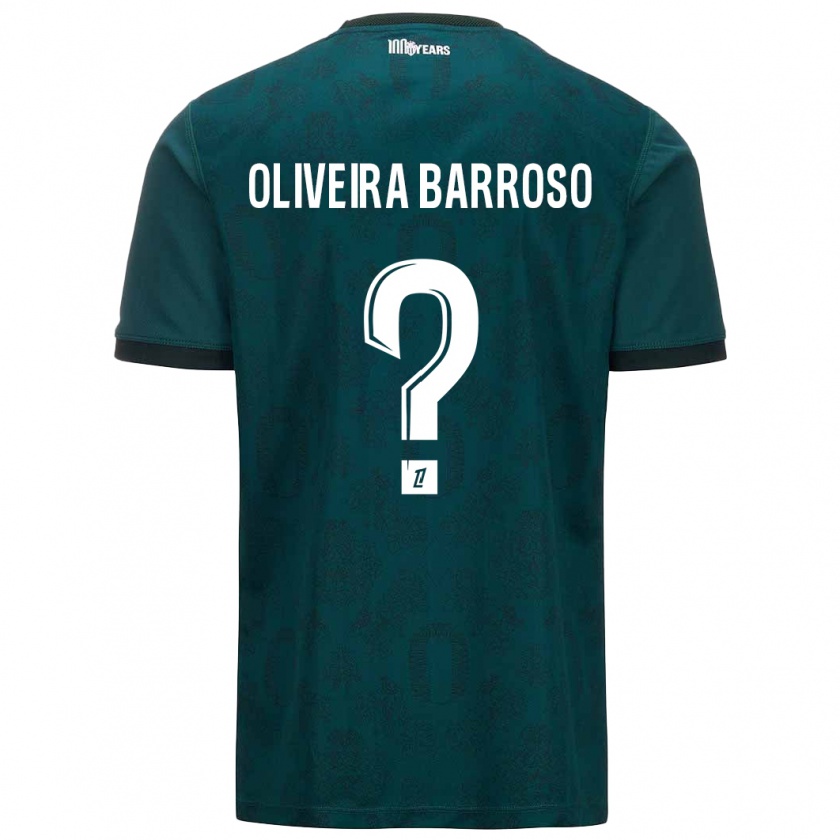 Kandiny Mujer Camiseta Mickael Oliveira Barroso #0 Verde Oscuro 2ª Equipación 2024/25 La Camisa