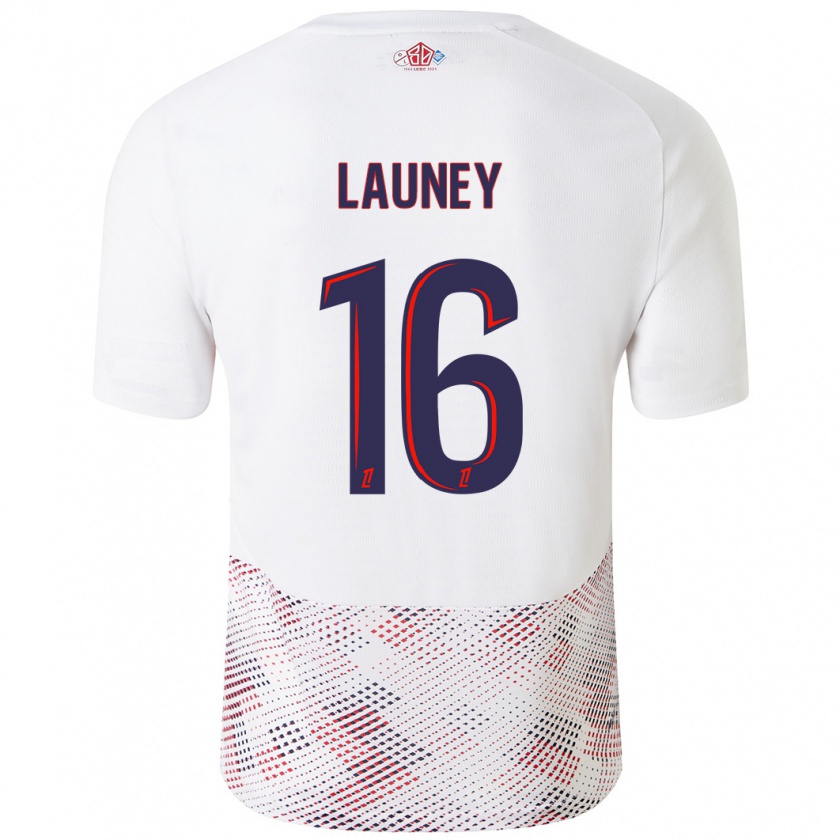 Kandiny Donna Maglia Elisa Launey #16 Bianco Blu Reale Kit Gara Away 2024/25 Maglietta