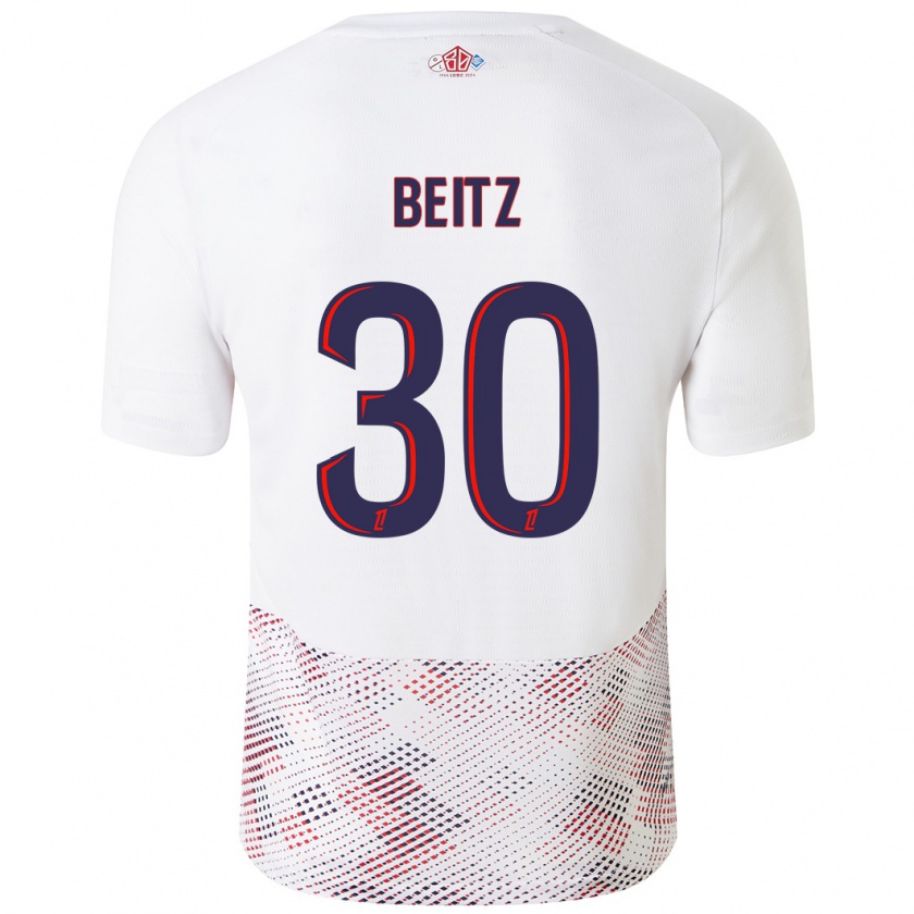 Kandiny Donna Maglia Taylor Beitz #30 Bianco Blu Reale Kit Gara Away 2024/25 Maglietta