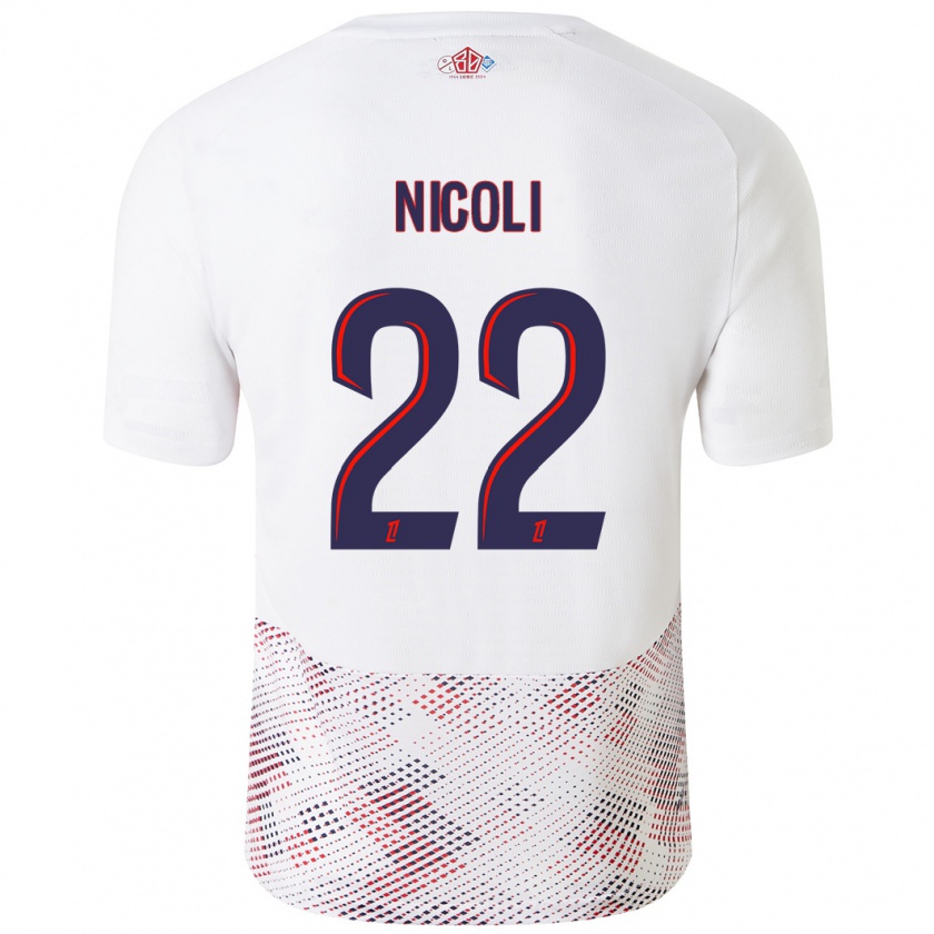 Kandiny Donna Maglia Morgane Nicoli #22 Bianco Blu Reale Kit Gara Away 2024/25 Maglietta