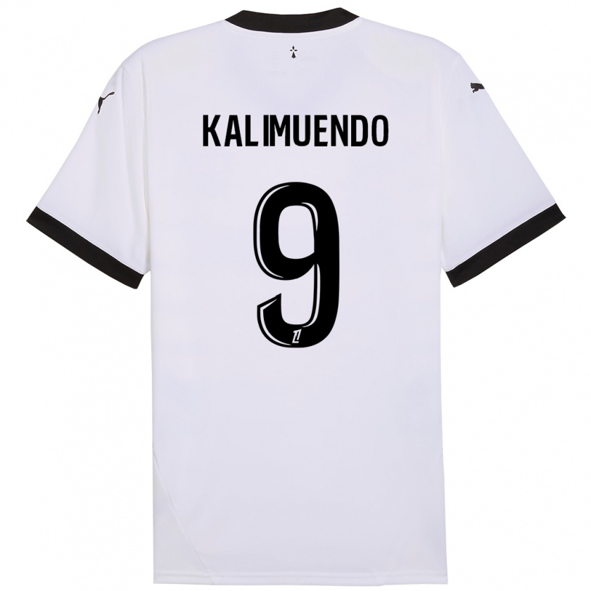 Kandiny Donna Maglia Arnaud Kalimuendo #9 Bianco Nero Kit Gara Away 2024/25 Maglietta