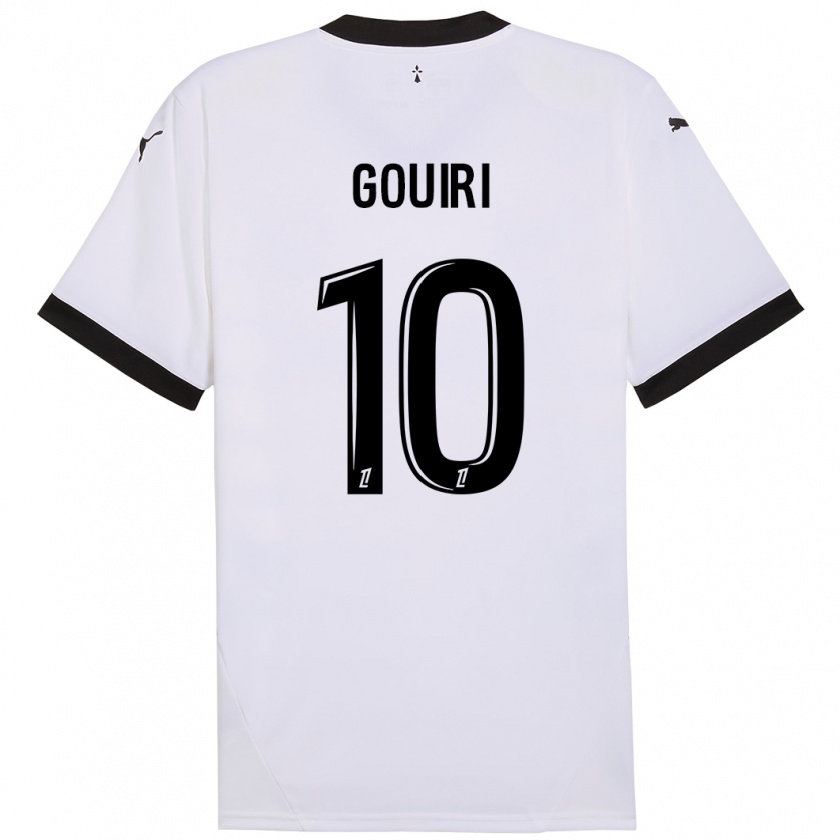 Kandiny Donna Maglia Amine Gouiri #10 Bianco Nero Kit Gara Away 2024/25 Maglietta