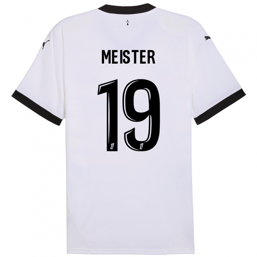 Kandiny Donna Maglia Henrik Meister #19 Bianco Nero Kit Gara Away 2024/25 Maglietta