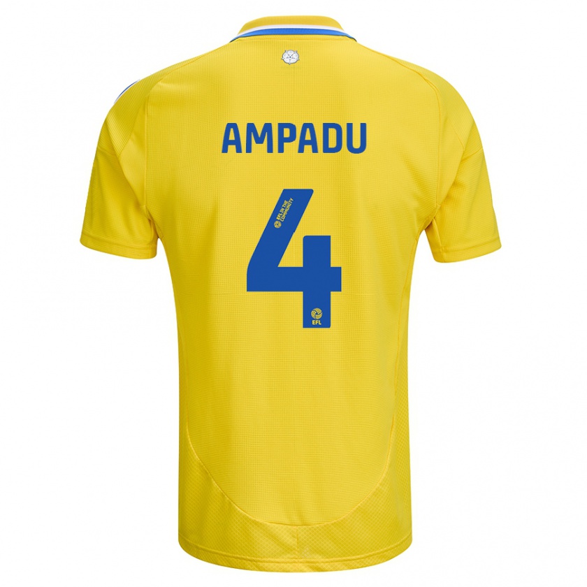 Kandiny Donna Maglia Ethan Ampadu #4 Giallo Blu Kit Gara Away 2024/25 Maglietta