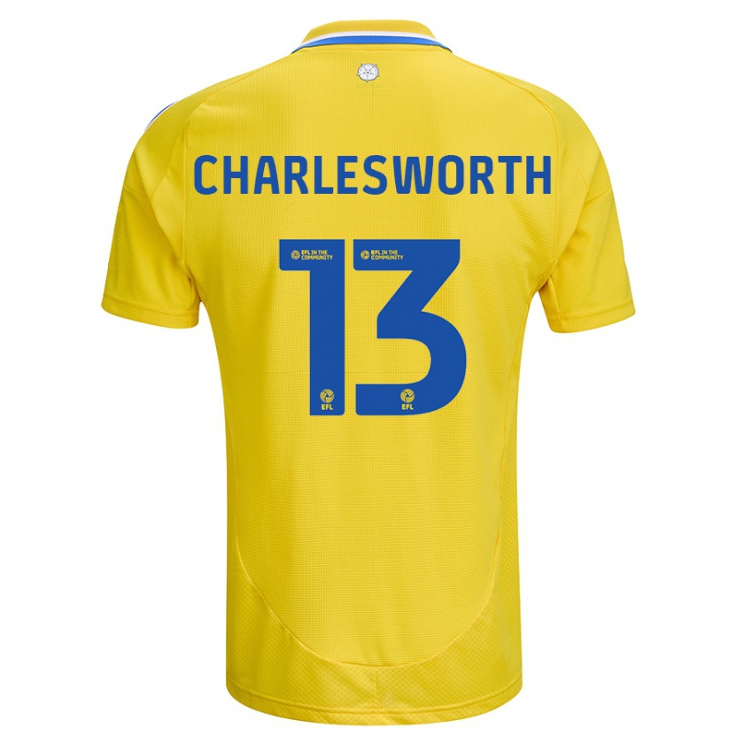 Kandiny Dames Millie Robshaw-Charlesworth #13 Geel Blauw Uitshirt Uittenue 2024/25 T-Shirt België