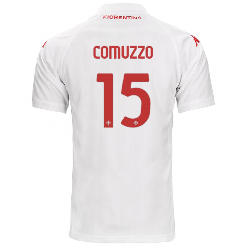 Kandiny Donna Maglia Pietro Comuzzo #15 Bianco Kit Gara Away 2024/25 Maglietta