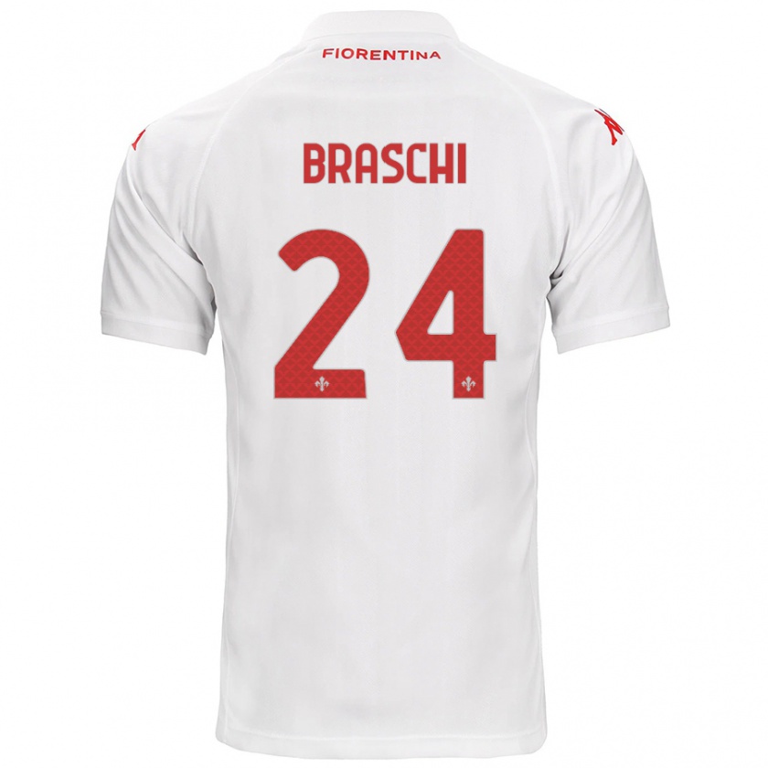 Kandiny Donna Maglia Riccardo Braschi #24 Bianco Kit Gara Away 2024/25 Maglietta