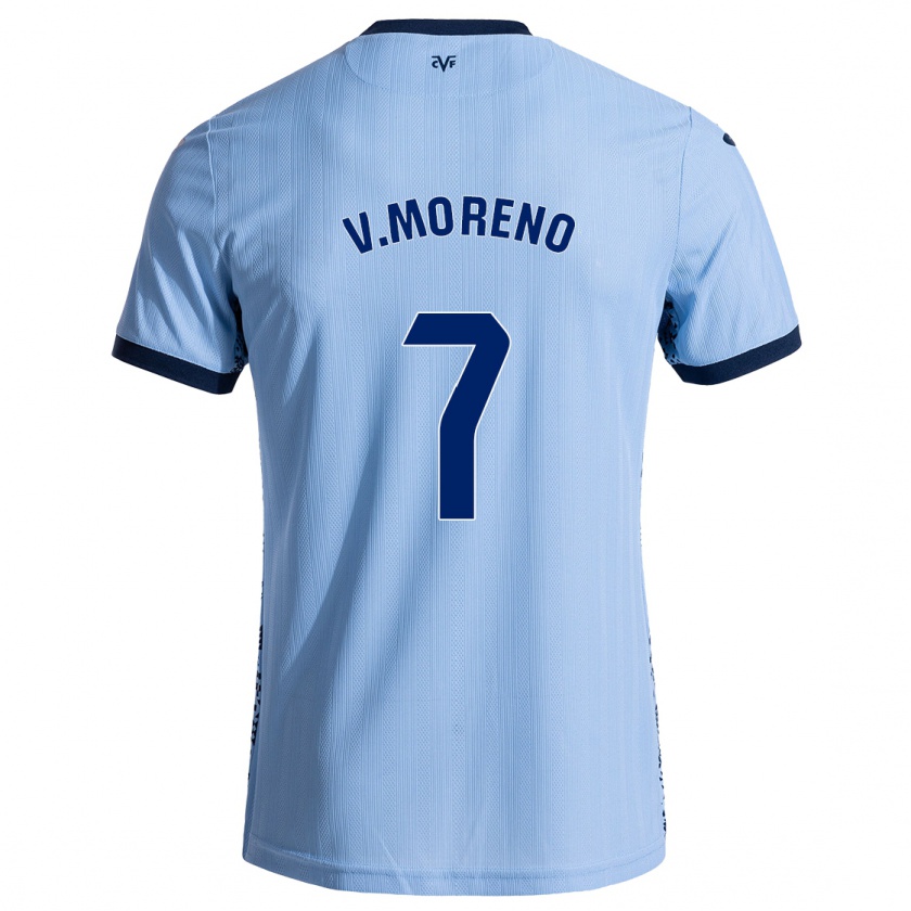 Kandiny Mujer Camiseta Víctor Moreno #7 Azul Cielo 2ª Equipación 2024/25 La Camisa