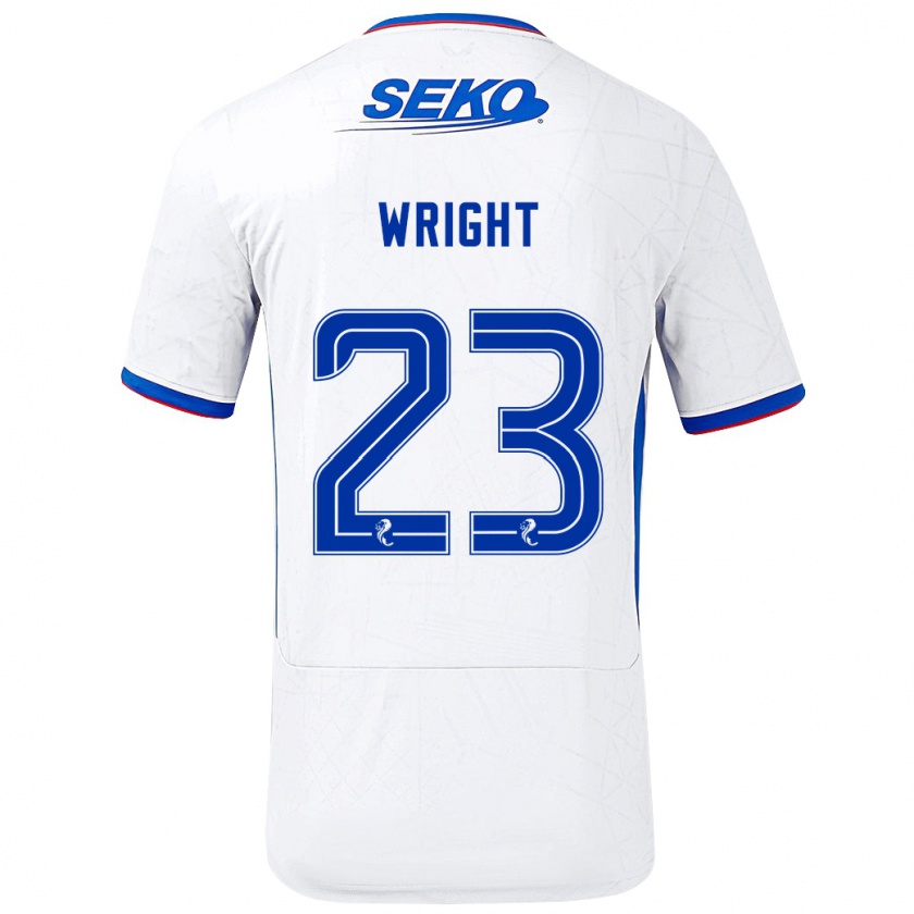 Kandiny Donna Maglia Scott Wright #23 Bianco Blu Kit Gara Away 2024/25 Maglietta