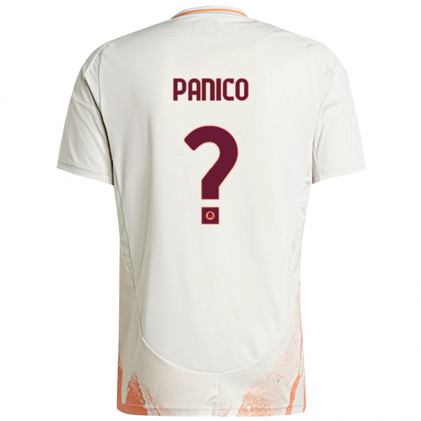 Kandiny Mujer Camiseta Francesco Panico #0 Crema Blanco Naranja 2ª Equipación 2024/25 La Camisa