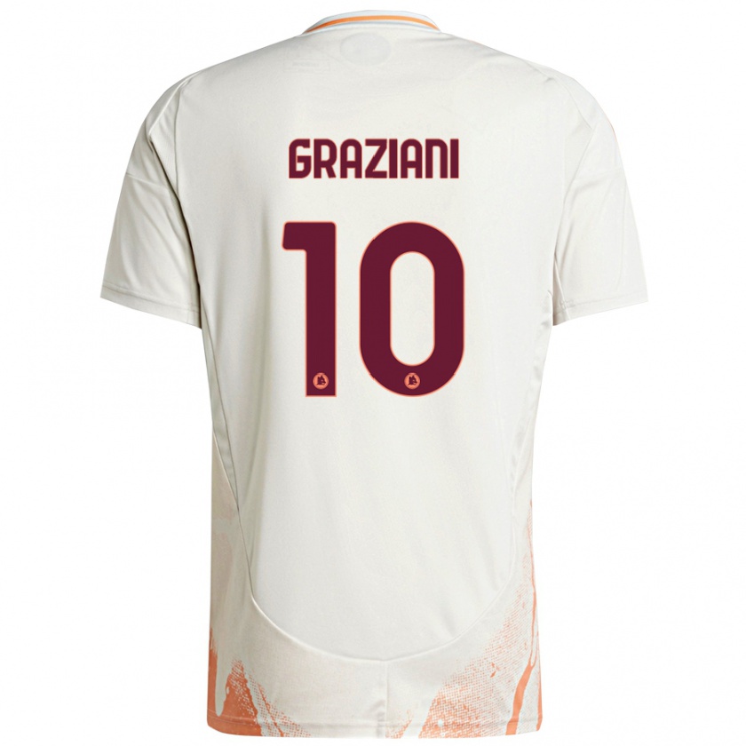 Kandiny Dames Leonardo Graziani #10 Crème Wit Oranje Uitshirt Uittenue 2024/25 T-Shirt