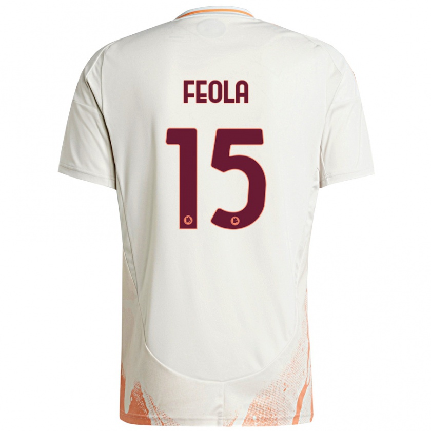 Kandiny Mujer Camiseta William Feola #15 Crema Blanco Naranja 2ª Equipación 2024/25 La Camisa México