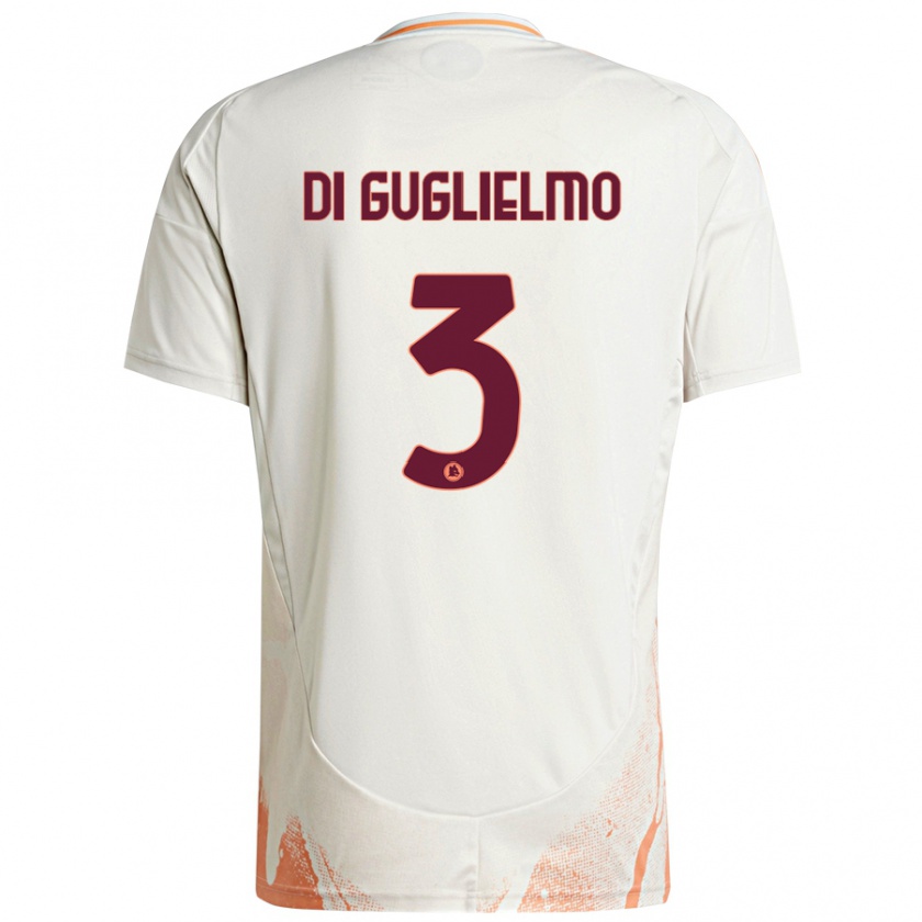 Kandiny Dames Lucia Di Guglielmo #3 Crème Wit Oranje Uitshirt Uittenue 2024/25 T-Shirt