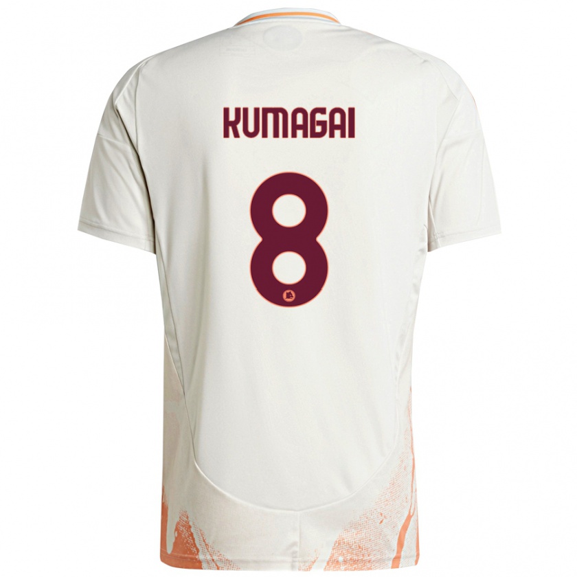 Kandiny Mujer Camiseta Saki Kumagai #8 Crema Blanco Naranja 2ª Equipación 2024/25 La Camisa