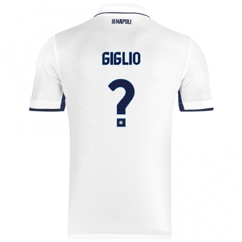 Kandiny Mujer Camiseta Angelo Giglio #0 Blanco Azul Real 2ª Equipación 2024/25 La Camisa