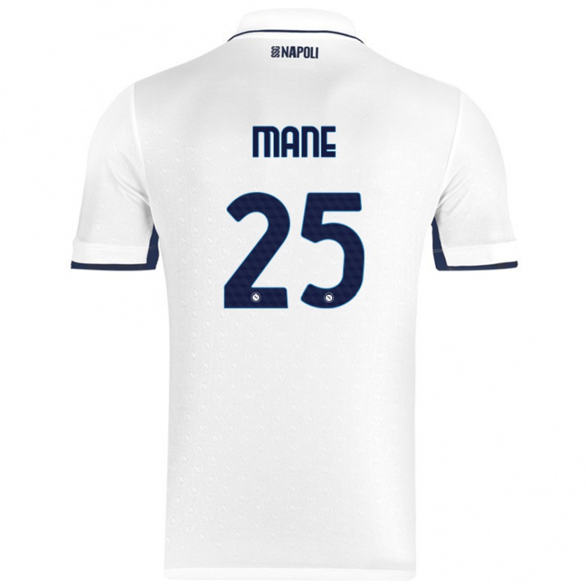 Kandiny Donna Maglia Balla Mousa Mane #25 Bianco Blu Reale Kit Gara Away 2024/25 Maglietta