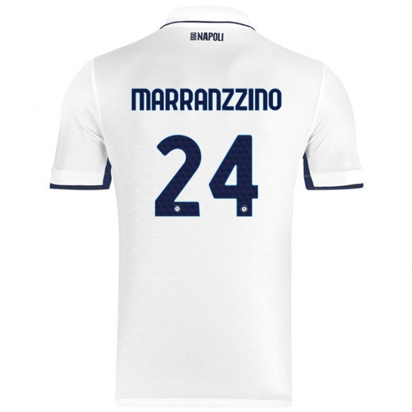 Kandiny Donna Maglia Pasquale Marranzzino #24 Bianco Blu Reale Kit Gara Away 2024/25 Maglietta