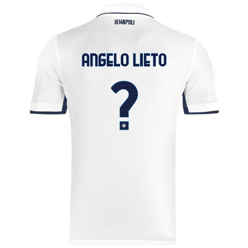 Kandiny Donna Maglia Angelo Lieto #0 Bianco Blu Reale Kit Gara Away 2024/25 Maglietta