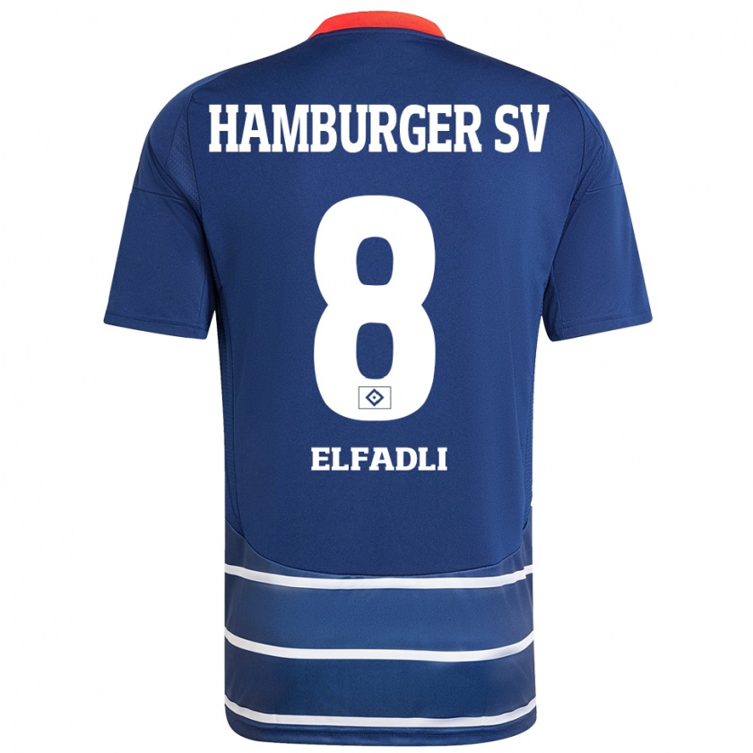 Kandiny Donna Maglia Daniel Elfadli #8 Blu Scuro Kit Gara Away 2024/25 Maglietta