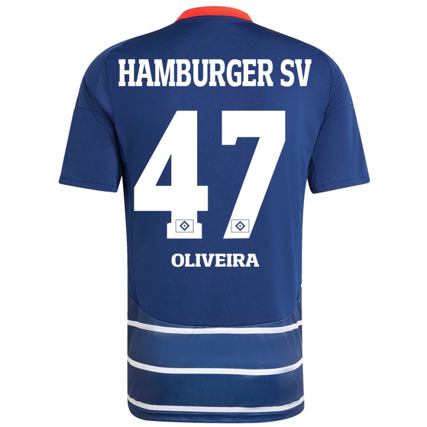 Kandiny Dames Nicolas Oliveira #47 Donkerblauw Uitshirt Uittenue 2024/25 T-Shirt