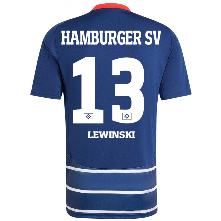 Kandiny Dames Fyn-Luca Lewinski #13 Donkerblauw Uitshirt Uittenue 2024/25 T-Shirt